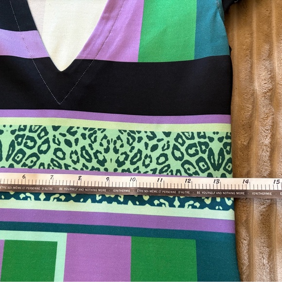 Just Cavalli Green and Purple Geometric Mini Dress - Picture 5 of 7